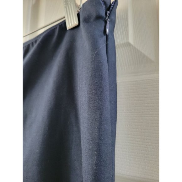 St John Navy blue yellow label stretch pant trousers size 12 quiet luxury career - Picture 4 of 6